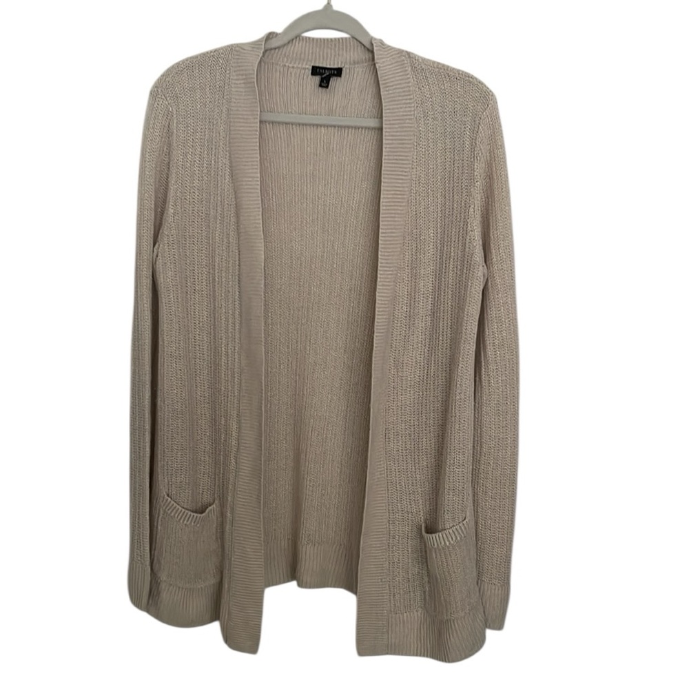 Talbots 100% Linen Open Cardigan w Pockets